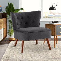 Mercer41 Katy-Louise 27.6" Wide Velvet Upholstered Side Chair