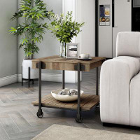 17 Stories Andhy Wheel End Table with Storage