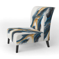 Ivy Bronx Stylish Spiral Abstract VI - Upholstered Modern Accent Chair