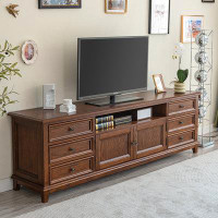 LORENZO American solid wood TV cabinet Country retro TV cabinet living room TV cabinet.