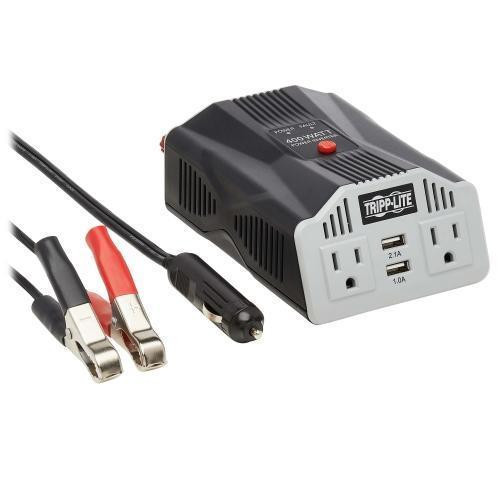 Tripp Lite PV400USB 400W PowerVerter Ultra-Compact Car Inverter  with 2 AC/2 USB - 3.1A/Battery Cables/Cigarette Lighter in General Electronics