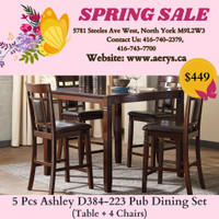 Spring Special sale on Furniture!! Counter Height/Pub Dining Sets on Sale! www.aerys.ca