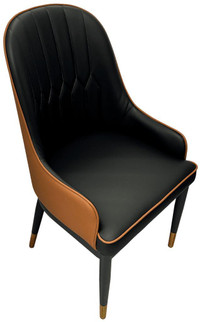 CHARLES – Chair (black/tan)  Commercial grade For Restaurant / Bar / Bistro / Lounge / Pub