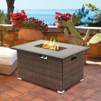 Latitude Run® Amarianna 23.2'' H x 43.9'' W Stainless Steel Propane Outdoor Fire Pit Table