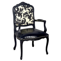 One Allium Way Louis XV Vintage Arm Chair with Light Finish