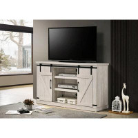 Gracie Oaks TV Stand with Sliding Doors and Cable Management