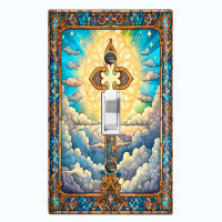 WorldAcc Religious Cross Cloud Sky Sun 1-Gang Toggle Light Switch Wall Plate