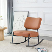 Ebern Designs PU Material Cushioned Rocking Chair, Unique Rocking Chair, Cushioned Seat, Comfortable Side Chairs In The