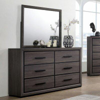 Hokku Designs Marchant 6 Drawer Double Dresser with Mirror
