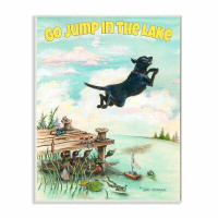 Foundry Select 'Go Jump in the Lake Funny Cartoon Pet Dog Design' by Gary Patterson - Drawing Print