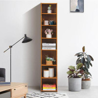 Latitude Run® Latitude Run® Bamboo 7-Tier Open Shelf Bookcase, 11.8" L X 11.4" W X 68.9" H Brown 7 Cube Organizer Tall F