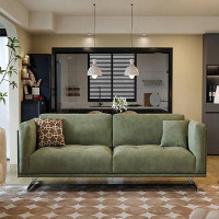 Orren Ellis 74.8"Green 100% Polyester Standard Sofa