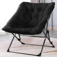 Mercer41 Rosemin 23.6'' Wide Convertible Chair, Comfy Saucer Chair, Folding Faux Fur Lounge Chair