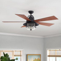 Breakwater Bay 56" Hedgerley 5 - Blade Outdoor LED Standard Ceiling Fan with Remote Control and Light Kit Included