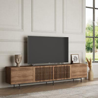 Latitude Run® Mid-Century Solid Wood TV Stand Walnut Colour Cabinet Storage Sideboard Living Room Media Console