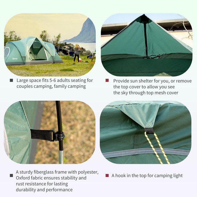 Camping Tent 14.9' x 7.5' x 5.9' Green in Fishing, Camping & Outdoors - Image 4