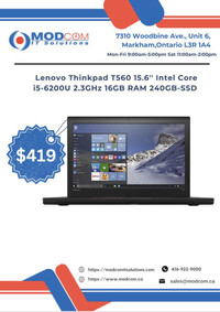 Lenovo Thinkpad T560 15.6-Inch Notebook Laptop OFF Lease FOR SALE!!! Intel Core i5-6200U 2.3GHz 16GB RAM 240GB-SSD