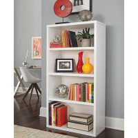ClosetMaid Closetmaid Bookshelf With 4 Shelf Tiers, Adjustable Shelves, Tall Bookcase Sturdy Wood With Closed Back Panel