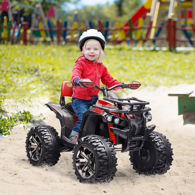 12V KIDS RIDE-ON FOUR WHEELER ATV CAR WITH MP3 REAL WORKING HEADLIGHTS, BATTERY POWERED MOTORCYCLE FOR BOYS AND GIRLS in Toys & Games
