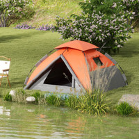 Camping Tent 51.2" H x 88.6" L x 74.8" W Grey and Orange