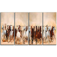 Design Art 'Horses Herd in Sand Storm' Photographic Print Multi-Piece Image on Metal