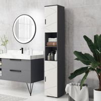Bathroom Cabinet 11.8" x 11.8" x 72" Light Grey