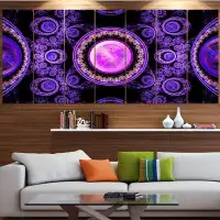 Made in Canada - Design Art 'Purple Psychedelic Relaxing Art' Graphic Art Print Multi-Piece Image on Canvas