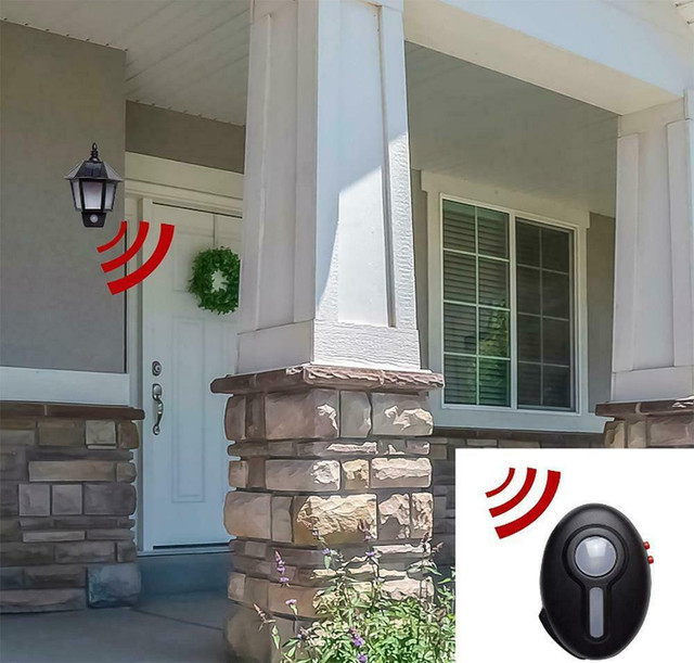 SOLAR-POWERED MOTION-SENSOR LIGHT WITH WIRELESS ALERT BUTTON - Competitor price $74.33 - Our price only $44.95! in Outdoor Lighting