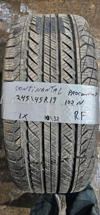 245/45/19 1 pneu été continental runflat comme neuf 190$ installer