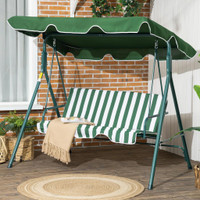 Porch Swing 67.7"L x 43.3"W x 60.2"H Green and White