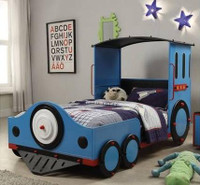 Acme Novelty Blue Twin Train Bed - Be the Conductor of your bedroom!!  ( Accessories ave all available but extra )