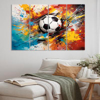 Winston Porter Abstraction Soccer Ball - Sports Wall Decor - 4 Panels