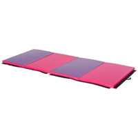 4X10X2 FOLDING GYMNASTICS TUMBLING MAT, EXERCISE MAT WITH CARRYING HANDLES FOR YOGA, MMA, MARTIAL ARTS, STRETCHING,
