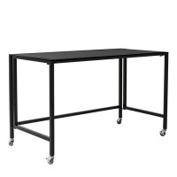 Lux Comfort Black Minimalist Metal Folding Table Desk