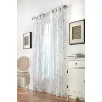Gracie Oaks Hastin Chiffon Floral Sheer Grommet Single Curtain Panel