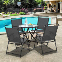 Arlmont & Co. 4Pcs Portable Outdoor Camping Lawn Garden Patio Folding Chair With Armrest