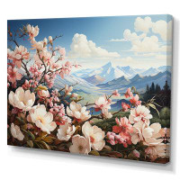 Winston Porter Japan Apple Blossom By The Mountain II - Flowers Canvas Art Print