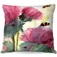 East Urban Home Couch Bees in the Wildflowers Square Pillow Cover & Insert