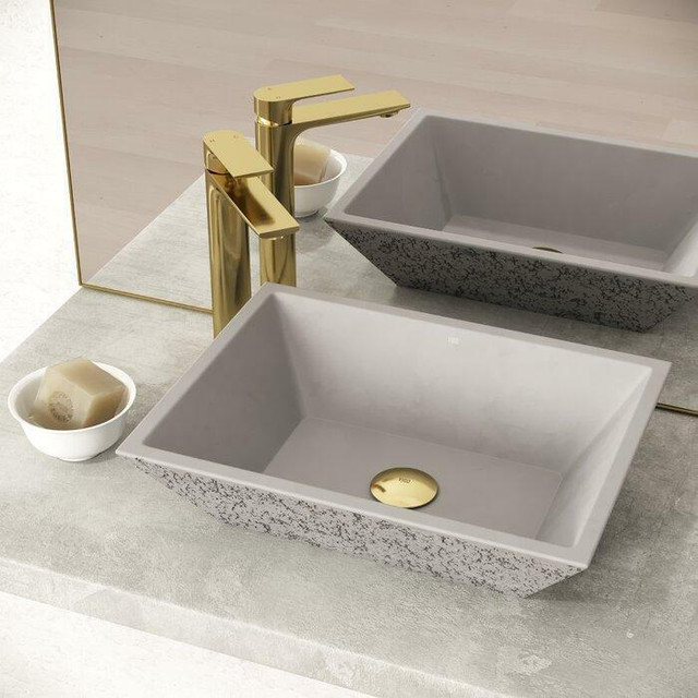 Cast Stone™ Vessel Bowl Bathroom Sink ( Oval 28 1/8 or Rectangular 18 ) ( Faucets extra but are Available ) in Plumbing, Sinks, Toilets & Showers - Image 3