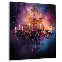 Latitude Run® Chandelier Abstract Opulence - Glam Metal Wall Art Living Room