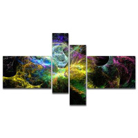 East Urban Home 'Wings of Angels Yellow' Graphic Art Print Multi-Piece Image on Canvas