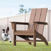 Rosecliff Heights Modern Adirondack Chair Wood Texture, Poly Lumber Patio Chairs, Pre-Assembled Weather Resistant Outdoo