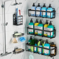 Rebrilliant Shower Caddy 6 Pack, 13In Large Capacity Shower Organizer, Upgraded Stronger Adhesive Shower Shelf For Insid