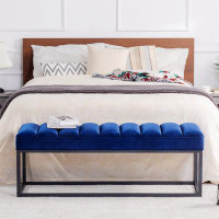 Latitude Run® Metal Base Upholstered Bench For Bedroom For Entryway