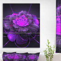 East Urban Home 'Purple 3D Lotus Exotic Flower' Graphic Art Print Multi-Piece Image on Wrapped Canvas