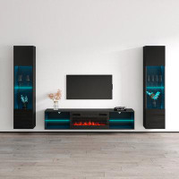 Brayden Studio Brezlin Entertainment Centre for TVs up to 78" with Electric Fireplace Included