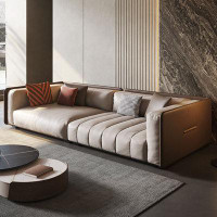MABOLUS 125.98"  Genuine Leather Modular Sofa cushion couch