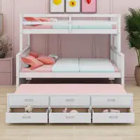 Harriet Bee Twin Over Full Bunk Bed With Trundle And Drawers For Bedroom