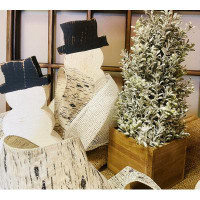 The Holiday Aisle® Topiary Snowy Boxwood Cone In Square Planter 16"