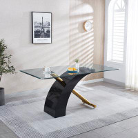 Mercer41 Rectangular Glass Top Dining Table